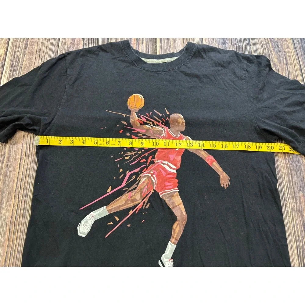 Jordan Michael Graphic T Shirt Mens Large Black Basketball Dunk Retro Tee VTG